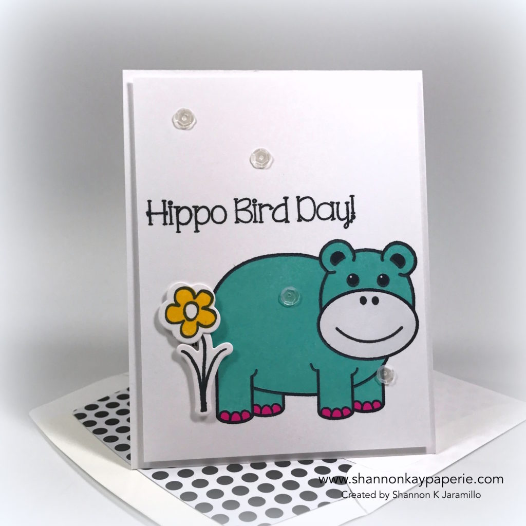 Hippo Bird Day Birthday Card Ideas - Shannon Jaramillo shannonkaypaperie