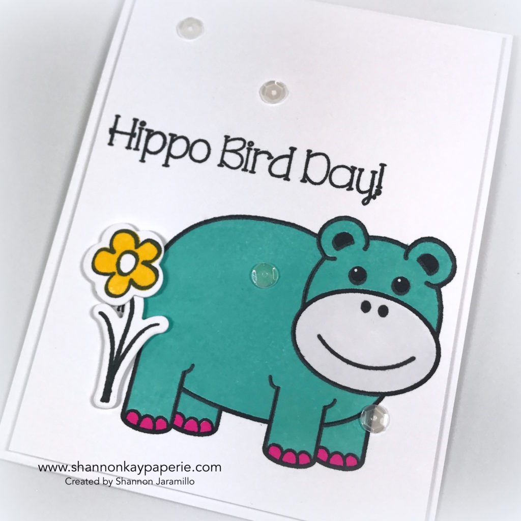 Hippo Bird Day Birthday Cards Ideas - Shannon Jaramillo shannonkaypaperie